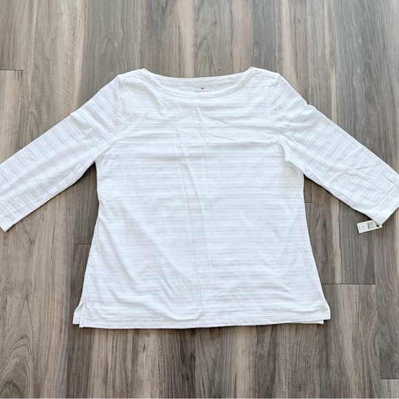 NWT Talbots White Boatneck XL Top - Picture 1 of 9